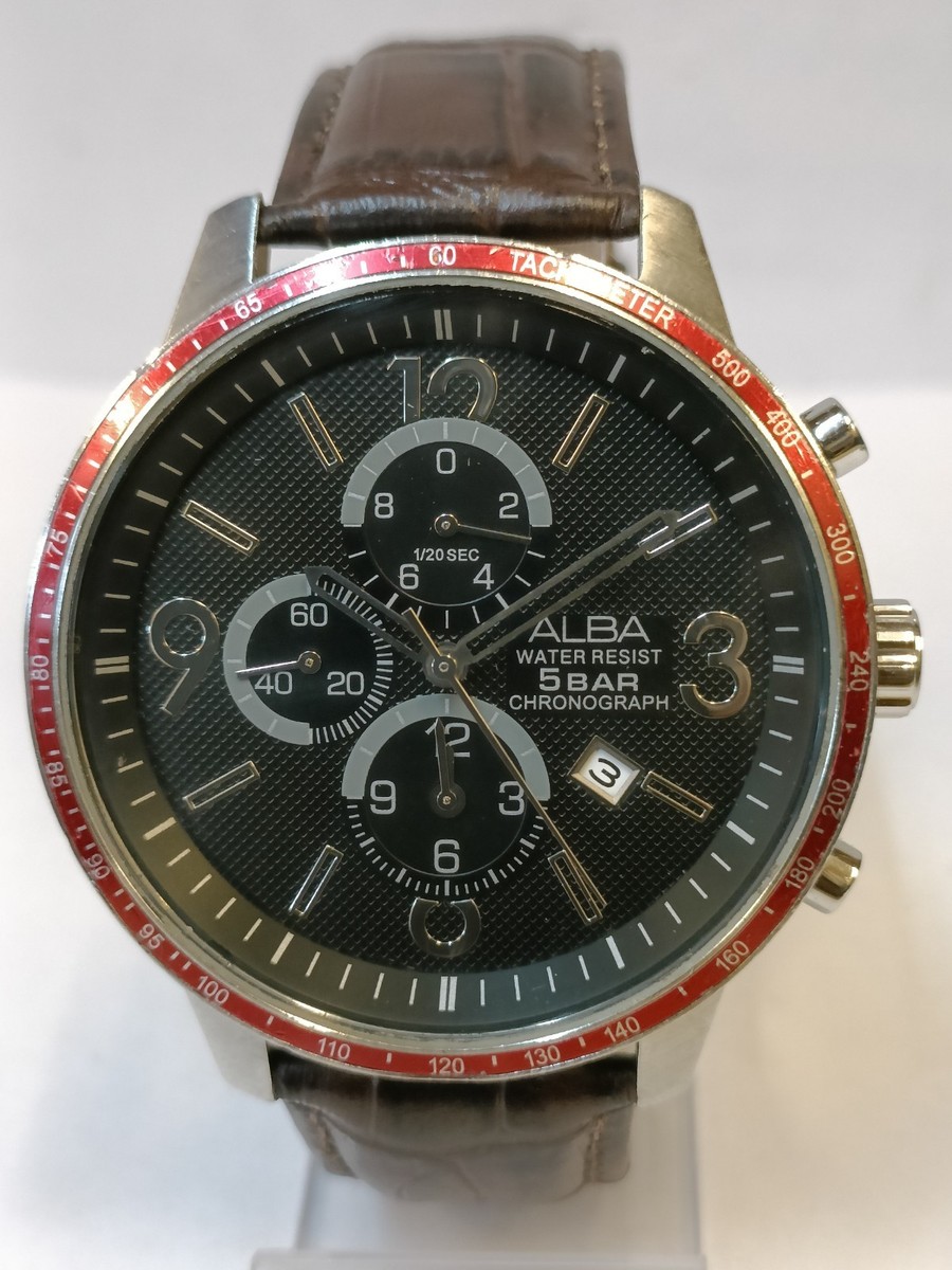 ALBA CHRONOGRAPH QUARTZ BLACK DIAL YM92-X107 MEN'S WORKING