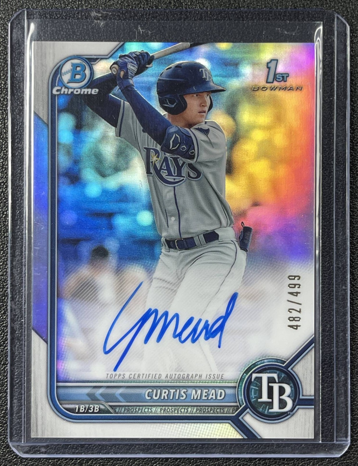CURTIS MEAD 2022 BOWMAN #CPA-CM CHROME PROSPECT AUTO REFRACTOR 482/499 RAYS