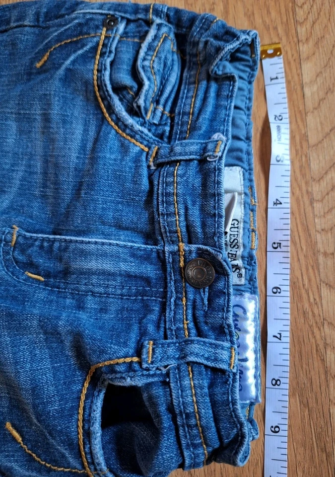 Pantalones de mezclilla Guess USA para niños azules con solapa bolsillos cintura ajustable talla 6 Foto 4 de 4