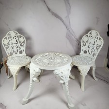 Vintage Boyds Bears Wrought Iron Bistro Patio Table Chair Set Doll Set Of 3 Box