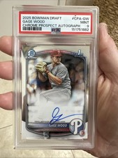 2025 BOWMAN DRAFT GAGE WOOD CHROME PROSPECT AUTOGRAPH LOW POP PSA 9