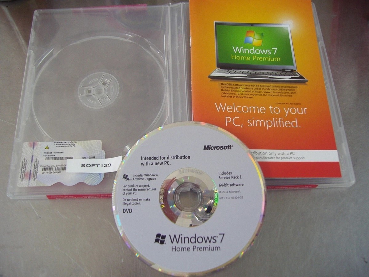 Microsoft Windows 7 Home Premium 64 Bit x64 Full English Version