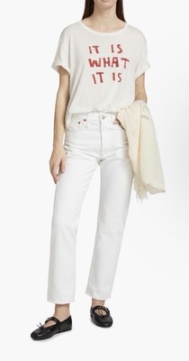 NWT Authentic R13 Boyfriend Denim High-Rise Straight-Leg White Jeans Sz 31 $595