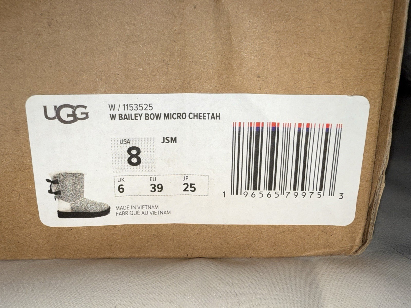 UGG Bailey Bow Micro Cheetah Women's Boots Chestnut Brown Shearling Animal Print image 5