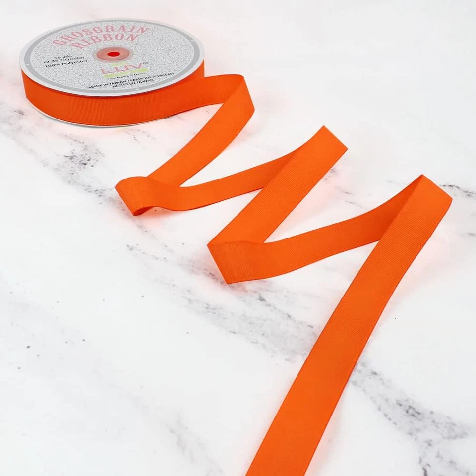 7/8-Inch Solid Grosgrain Ribbon, 50-Yard, Orange - Image 3 of 4