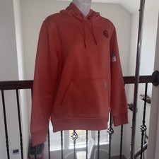 Carhartt Womens Hoodie Sweatshirt Size Medium Coral Relaxed Fit Pullover New 