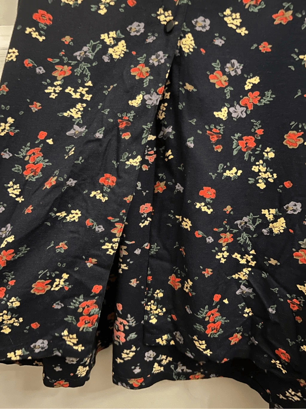 VETEMENTS Abito midi floreale con bottoni davanti Ella Simone e cintura autocravatta taglia XL Cottagecore