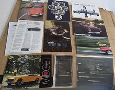 1970s Sports car Brochures -  Jaguar E Type - Triumph  - MG - Reliant Scimitar