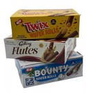 3 Twix 1 Bounty 1 Galaxy Flutes Crispy Wafer Rolls Chocolate Bars FULL BOXES May