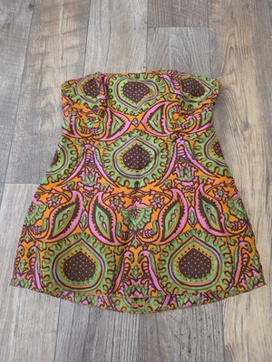 Y2K Milly Of New York Blouse Women's  Strapless  Tube Top Sz 4 Vintage $250.00