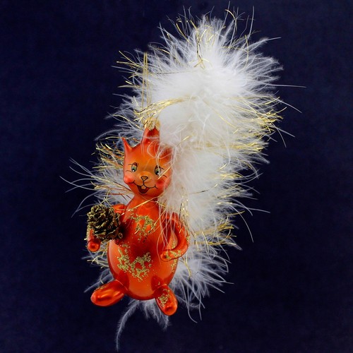 De Carlini Marabout Tail Squirrel Glass Ornament Italian Rodent A1905