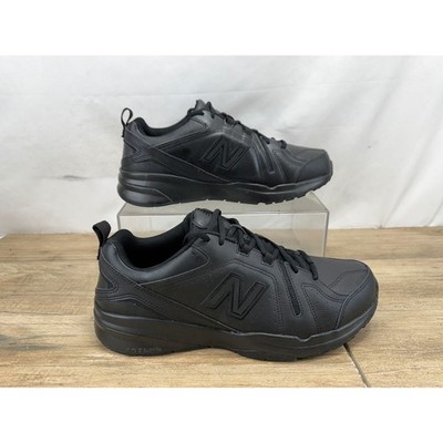 New Balance 608 v5 Mens Training Shoes Black Leather Slip Resistant MX608AB5