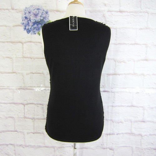 Verve Ami Women's Size XL Black, Rectangle Sequin, Sleeveless Knit Top NWT - Picture 4 of 7