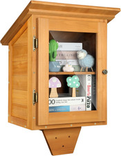 Little Library Box Outdoor Free Library, Double Outdoor Library Book Box Storage