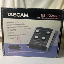 TASCAM US-122MKII USB 2.0 Audio/MIDI Interface w/Box & USB Cable EXCELLENT