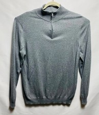 CROFT  BARROW MENS KNIT MOCK NECK 1/4 ZIP SWEATER SIZE L COLOR GREY