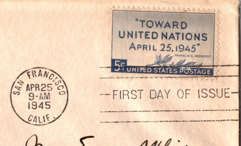USPS Scott #928 FDC UN Conference L.W. Staehle Cachet Craft Cover c1945 - Image 3 of 4