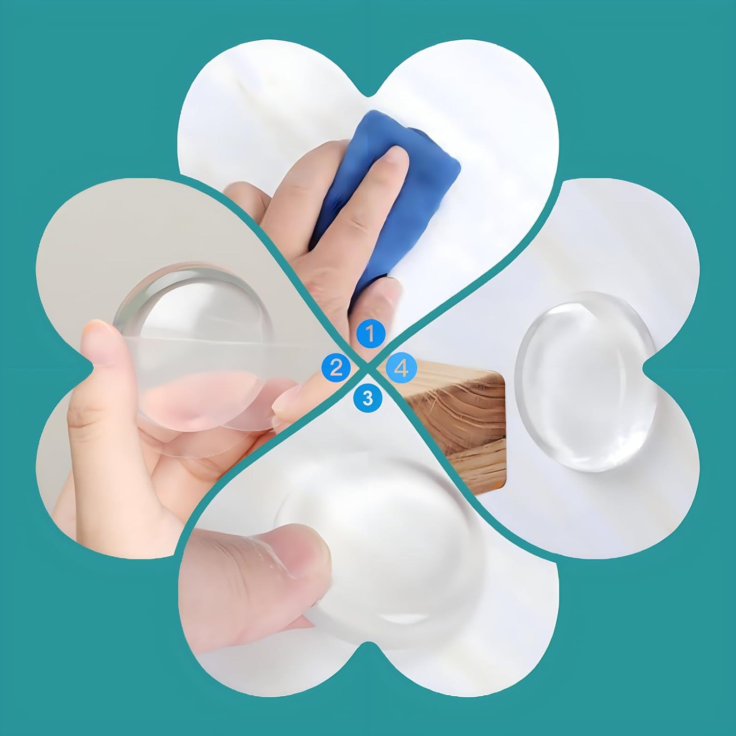 Silicone Door Wall Protectors Self Adhesive Bumper Guards Stopper Pads 6 Pack