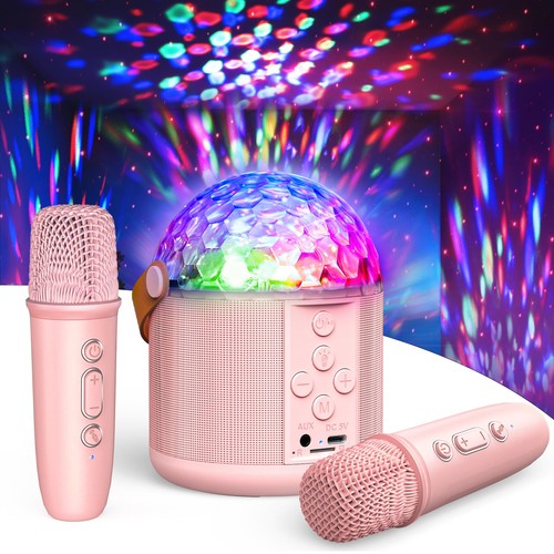 Karaoke Machine with Disco LED Lights