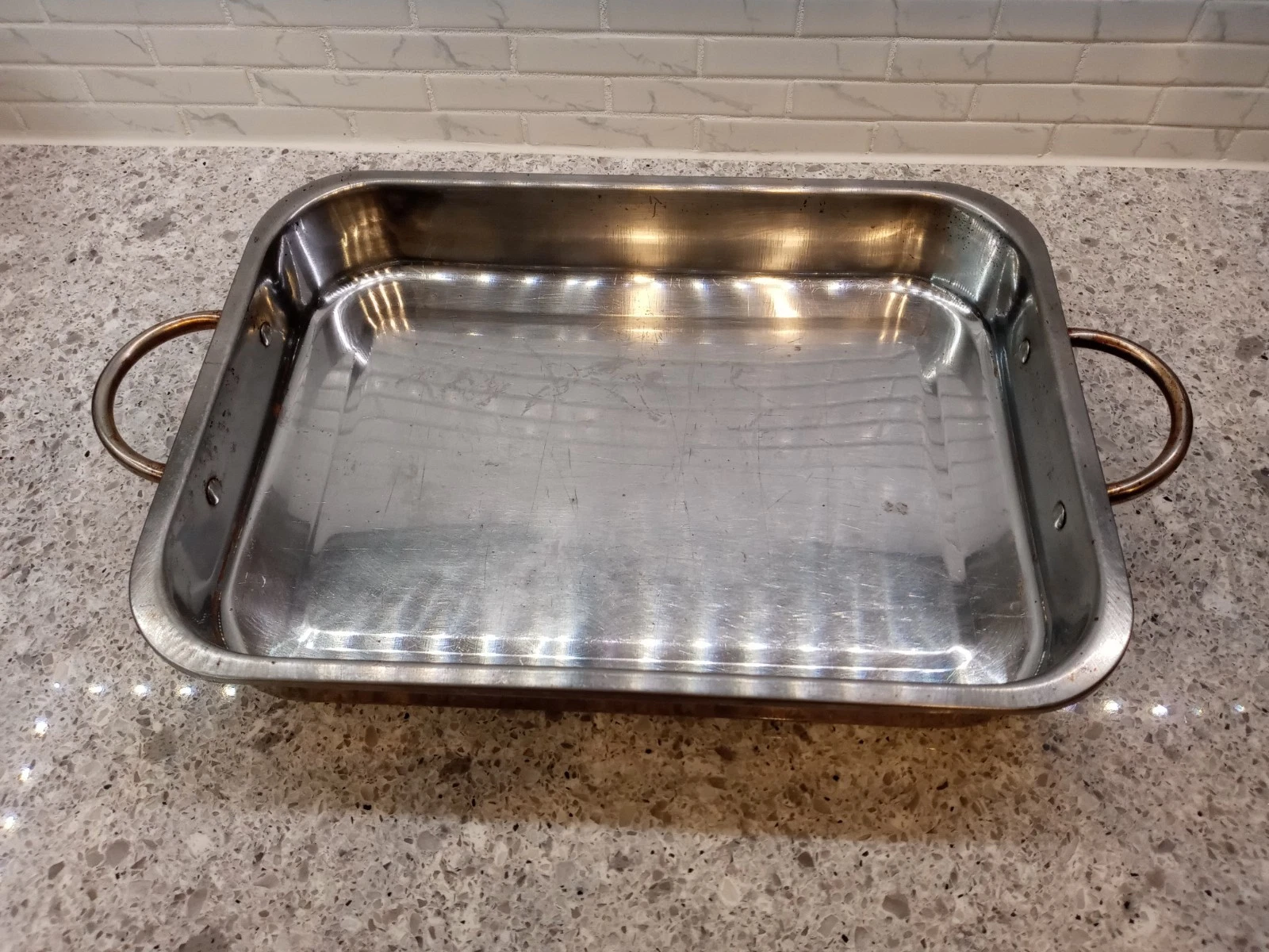 Parini Double Handle Stainless Steel Lasagna Pan & One Stainless Rectangle Pan