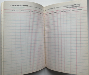 Vtg Labor Performed Ledger Book UNUSED Record Labor by Month 1969 8"x 5 1/2"