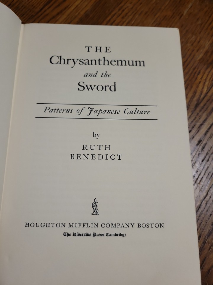 Sw Ord Pattern The Chrysanthemum and the Sword. Patterns of Japanese Culture. by Ruth ...