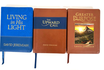 David Jeremiah 3 Leather Devotional Books Upward Call, Greater purpose and More