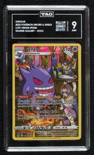 Full Art - Gengar Pokémon Sword & Shield Lost Origin Trainer Gallery TAG 9 MINT