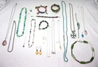 Vintage Costume Jewelry Lot/Natural Stone, Sterling Silver, Pearls/Faux & base