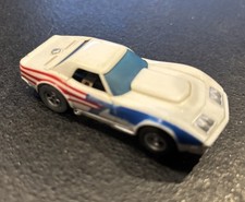 AFX Chevy Corvette Stingray 7 White Blue Red Goodyear HO Slot Car Used Vintage