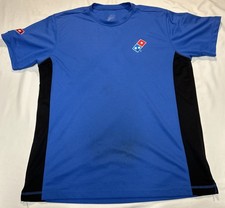 Dominos Pizza Work Uniform Shirt L Blue Black Logo READ