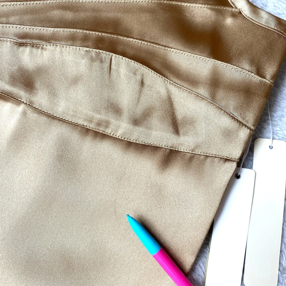 Camiseta sin mangas Cubavera plisada Babydoll Cami para mujer talla M coqueta dorada brillante nueva con etiquetas Foto 4 de 4