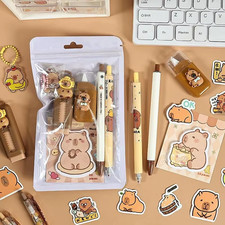 1Set Cartoon Capybara Pattern Stationery Set Student Learning Stationery Set Cut