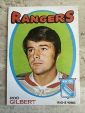 1971 O-Pee-Chee OPC Rod Gilbert New York Rangers HOF Hockey Card #123 EX+