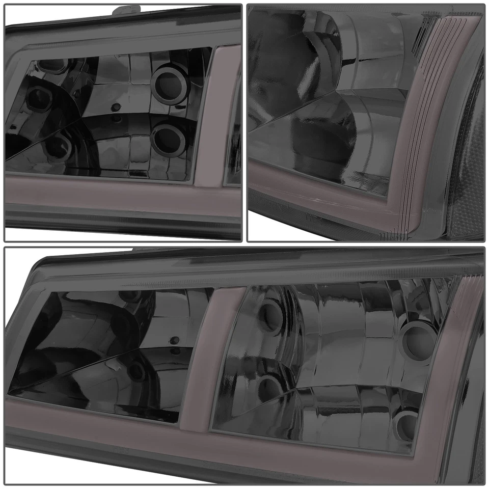 Para Silverado 1500-3500 2003-2007 F-LED DRL Faros Lámpara de parachoques Cromo Ahumado Foto 4 de 4