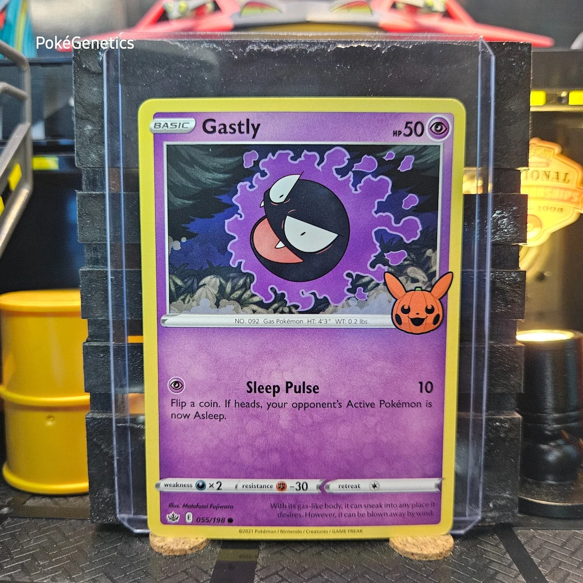 Pokémon Carta Individual GASTLY 055/198 - Expansión Chilling Reign, Coleccionable Oficial Del TCG, Ideal Para Completar Tu Mazo