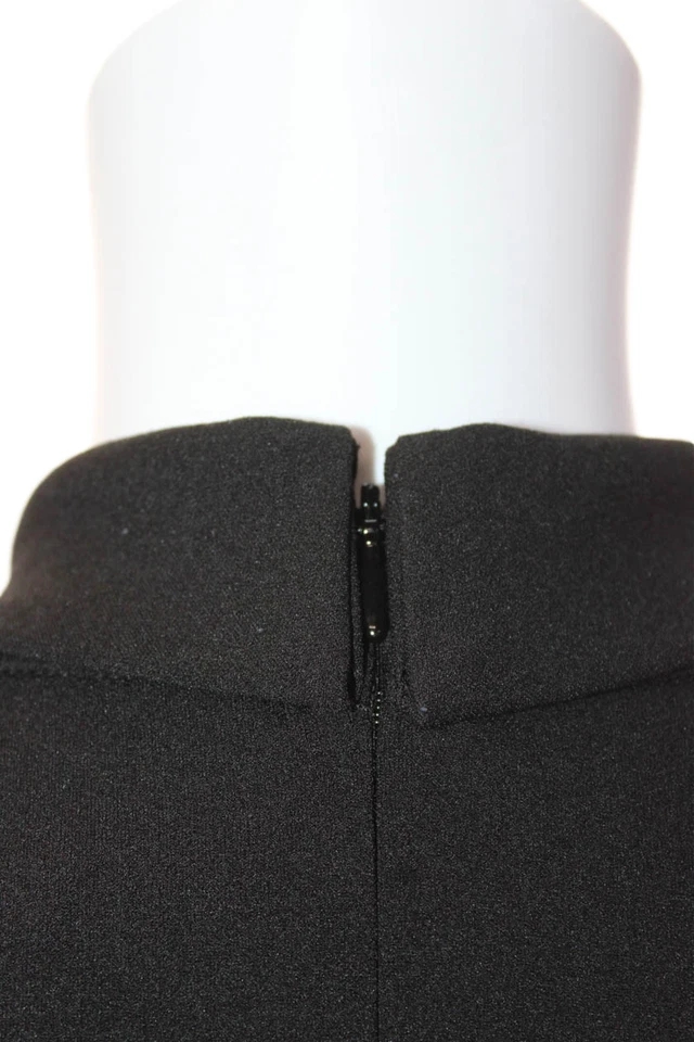 Maxi Vestido Calvin Klein Para Mujer Sin Mangas Escote Halter Negro Sólido Talla 4 Foto 4 de 4