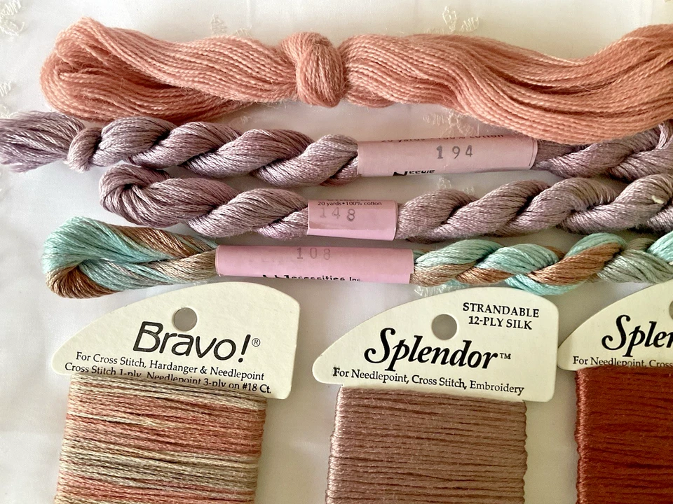 Needlepoint Threads Lot of 7 Asstd Colors Overdyed Floss Rainbow Gallery Medici - Image 2 of 4