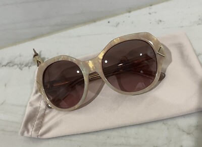 New Tory Burch 53mm Round Sunglasses Blush Moonstone | eBay display picture 1