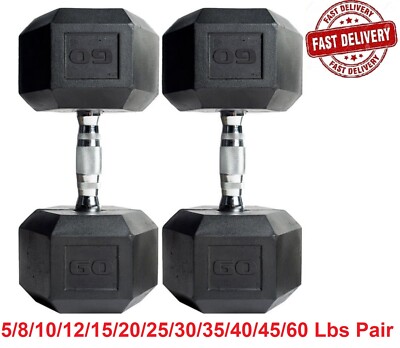 Adjustable Dumbbells CAP Barbell Set Of Hex Rubber Dumbbell With