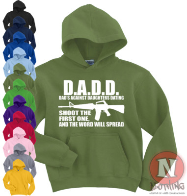 Naughtees Clothing Hoodie Dads Against Daughters Dating Poly Cotton Blend Neu