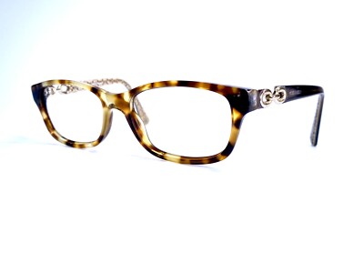 Coach Tortoise Wayfarer Eyeglasses W Chain Logo Interior Temple