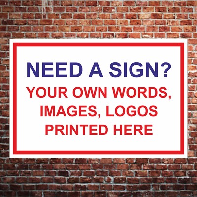 Personalisiertes Schild nach Maß - jede Größe / Farben / Text / Logo / Bilder