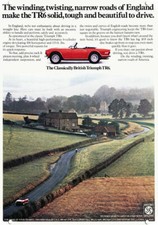 1974 TRIUMPH TR6 Convertible Car on England Road DECORATIVE REPLICA METAL SIGN