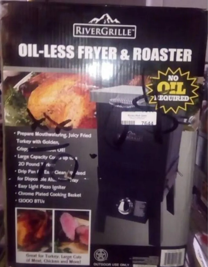 RiverGrille TF2201802RG 12,000 BTU Outdoor OilLess Fryer and Roaster