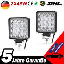LED Arbeitsscheinwerfer KFZ 2X 48W 12V 24V Auto Strahler Traktor Scheinwerfer