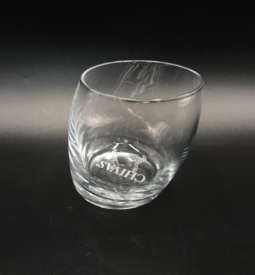 Chivas Regal Whiskey Glass Tumbler Slanted Etched Logo Barware