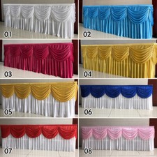 3/6m Long Tassel Ice Silk Swag Drape Valance Cloth + Curtain Table Skirt Decor