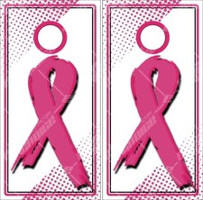 Pink Ribbon Breast Cancer Cornhole Wrap Bag Toss Skin Decal Sticker