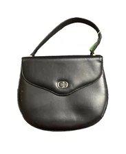 Christian Dior handbag Black leather purse vintage